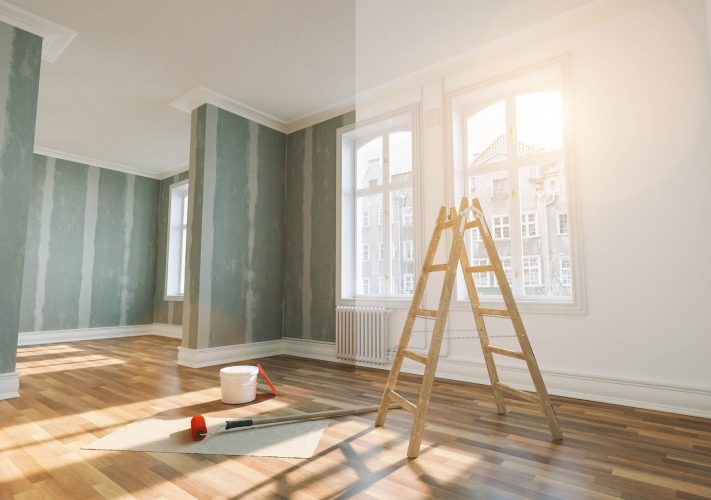 travaux de peinture en rénovation après sinistre